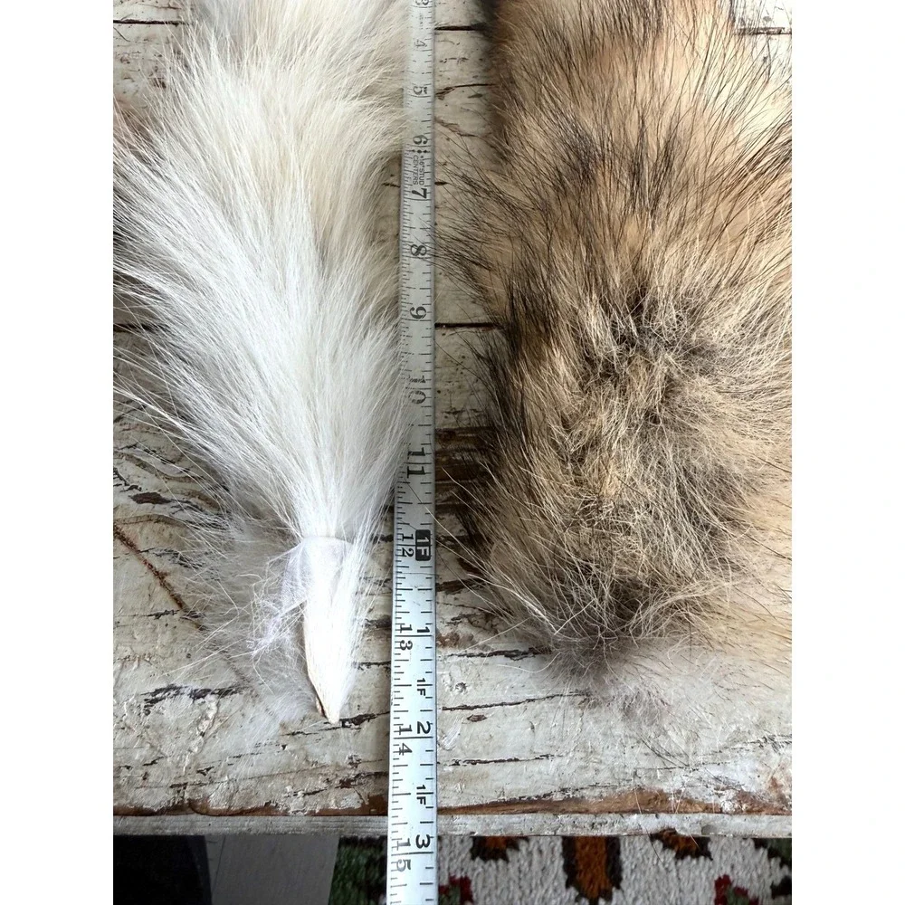 Kids Paw Mittens and Real Fur Tail Set Tan‎ Brown White Cosplay Costume Furries